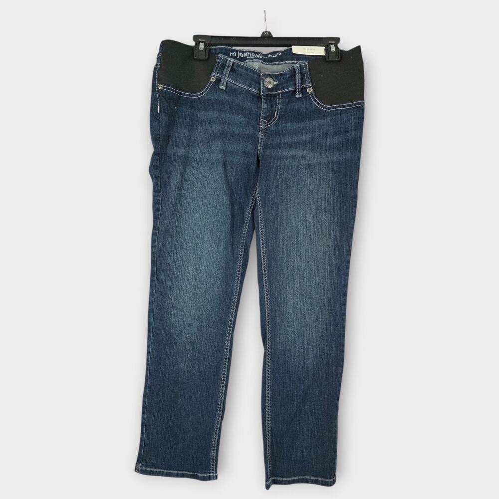 Maurices Jeans Women's 10 Short Straight Maternity Stretch Dark Wash NWT